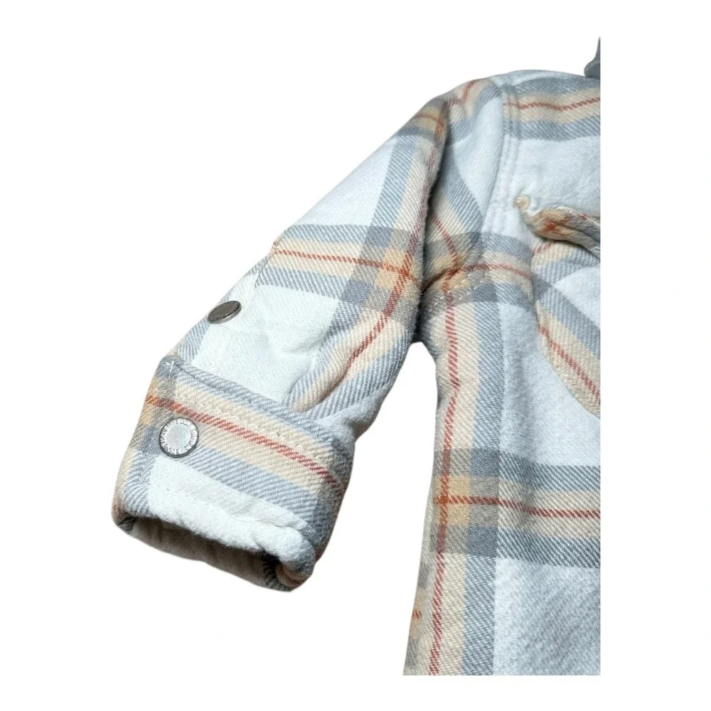Lumberjack Cabin Core Eddie Bauer Plaid Shacket Joggers Set 0-3M Grey Tan Fleece